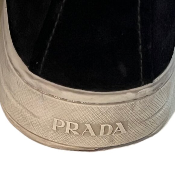 Prada Sport Black Suede Slip on Loafers Size 40 (US Size 9) - Picture 8 of 11